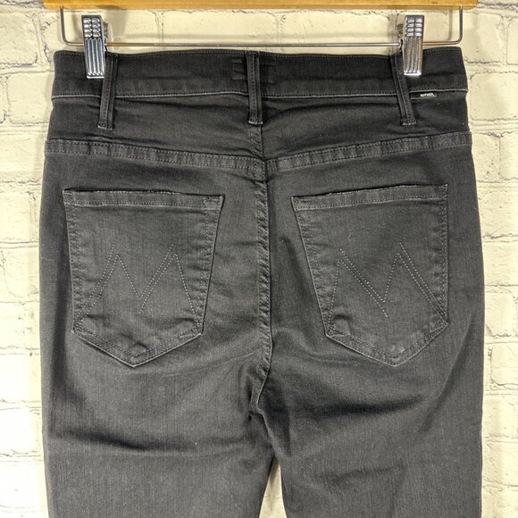 Mother Jeans 27 Black The Hustler Ankle Fray Not Guilty Stretch Denim Hi Rise - Picture 7 of 16